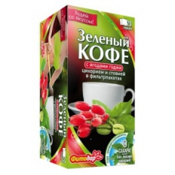 Кофе нат. зеленый молотый Фитодар с цикорием, ягодами годжи и стевией в ф/п 2 г